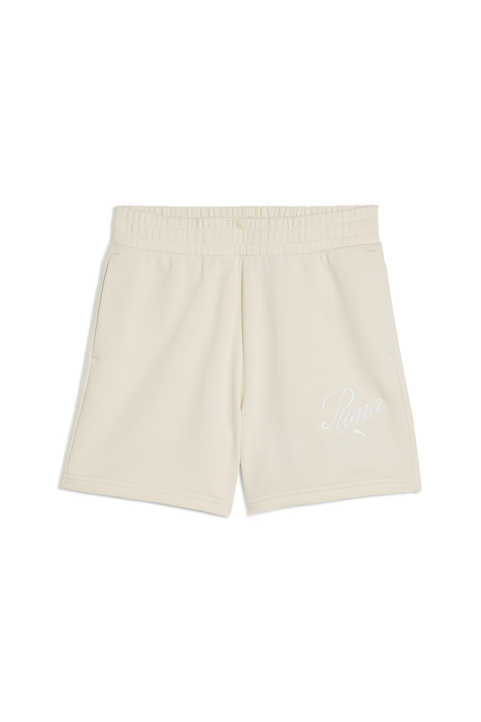 Puma, Pantaloni scurti cu broderie logo, Crem, XS