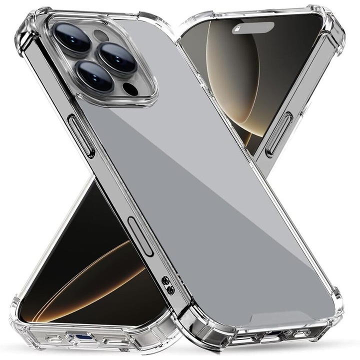 Carcasa pentru iPhone 16 Pro Max, protectie avansata impotriva socurilor, transparenta, silicon, 6.9 inch