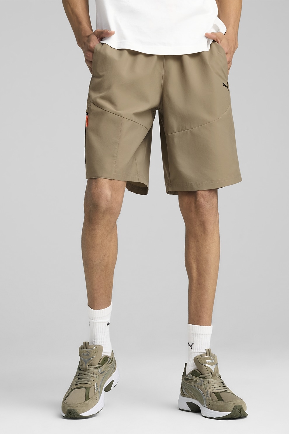 Puma, Pantaloni scurti cu buzunare laterale, Maro deschis, S