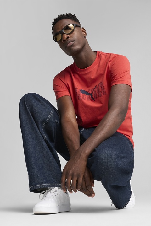 Puma, Tricou cu logo si decolteu la baza gatului, Rosu