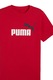Puma, Тениска Essentials 2 с овално деколте и лого, Червен/Бял/Черен