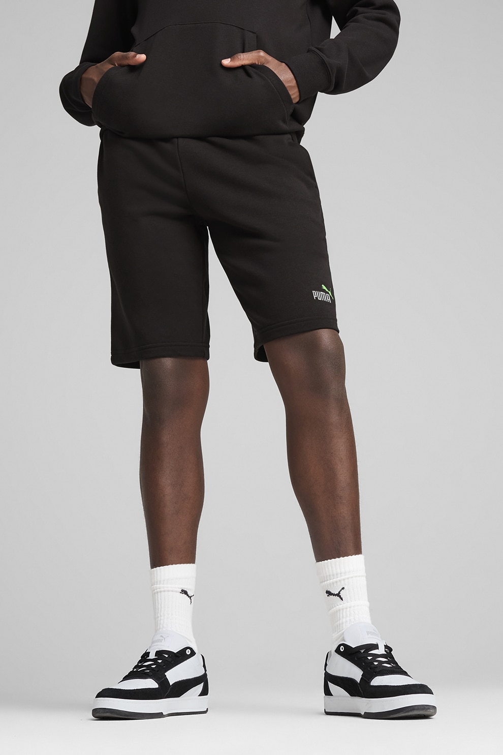 Puma, Bermude sport cu talie elastica Essentials 2, Negru stins, M