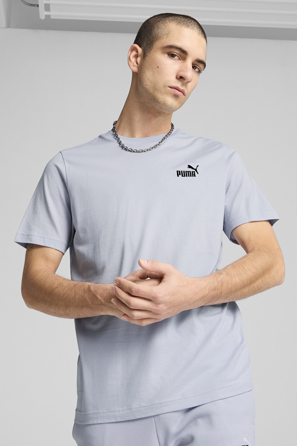 Puma, Tricou de bumbac cu decolteu la baza gatului ESS Boxy Tee, Albastru glaciar, S