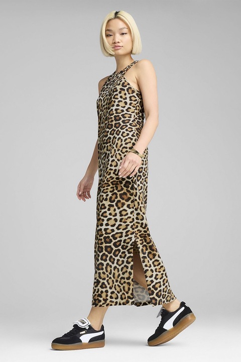 Puma, Rochie slim-fit Leo Luxe, Maro inchis/Bej deschis