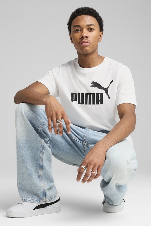 Puma, Tricou cu imprimeu logo, Alb, S