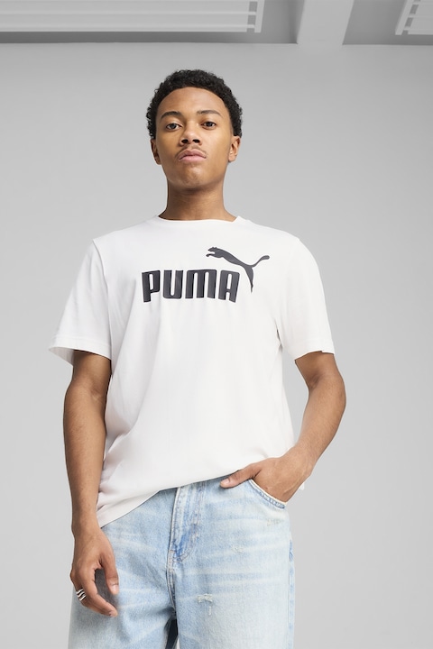 Puma, Tricou cu imprimeu logo, Alb