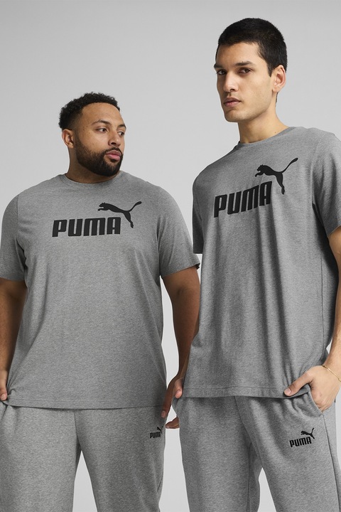 Puma, Tricou cu imprimeu logo, Gri melange, M