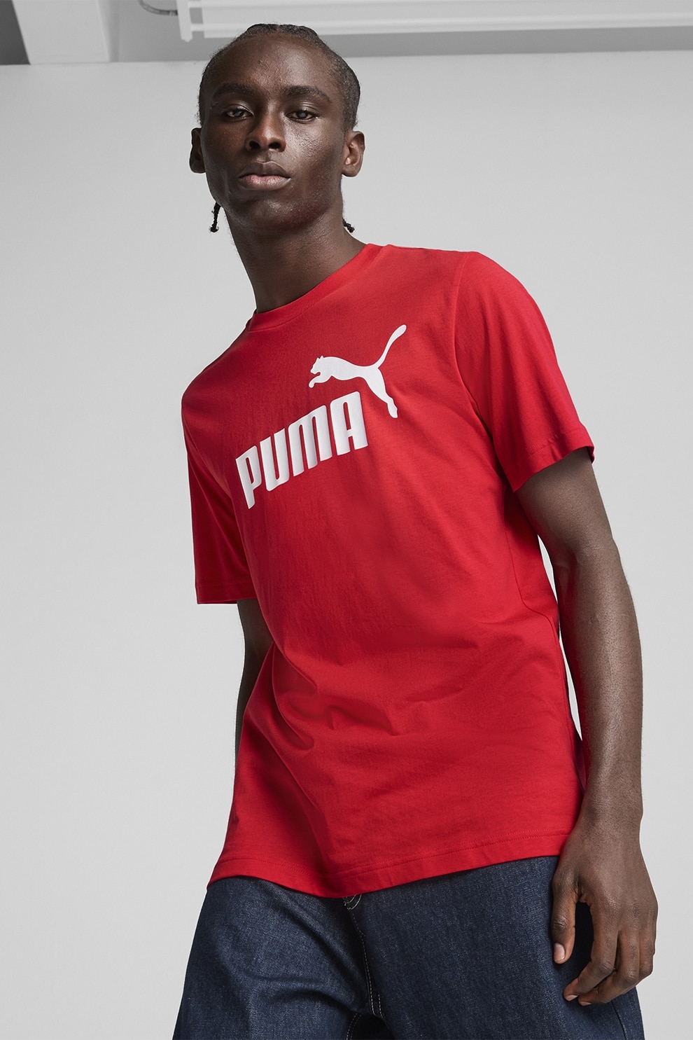 Puma, Tricou cu imprimeu logo, Rosu, S