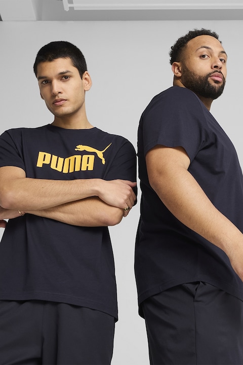 Puma, Тениска с лого, Жълт/Тъмносин