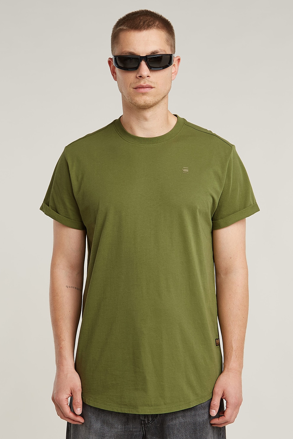 G-STAR, Tricou relaxed fit din bumbac organic Lash, Verde padure, S
