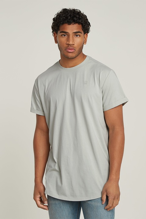 G-STAR, Тениска Lash от органичен памук, Светло сив, Пепеляво сиво, Крем, S