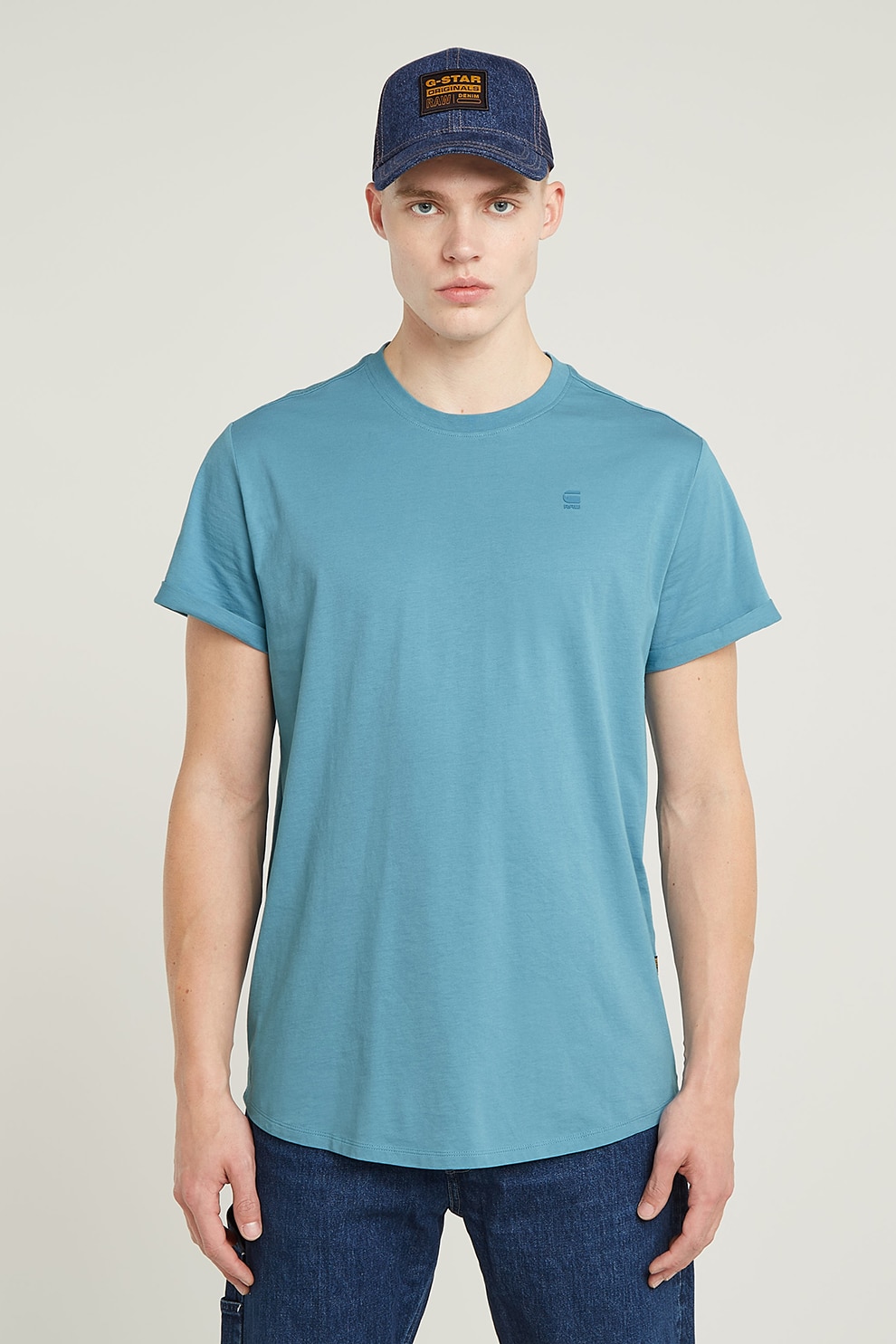 G-STAR, Tricou relaxed fit din bumbac organic Lash, Albastru, S