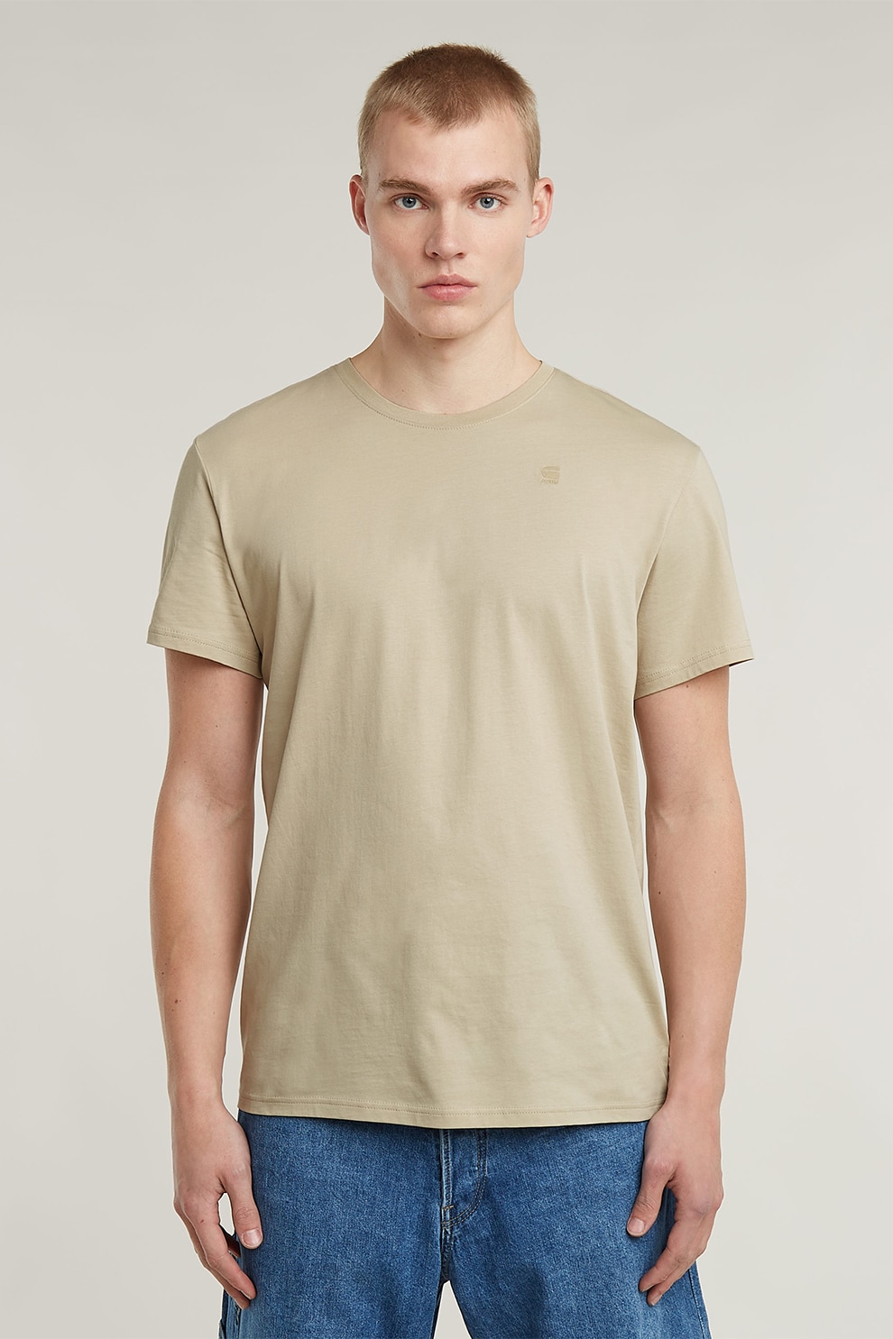 G-STAR, Tricou de bumbac organic Base-S, Maro deschis, L