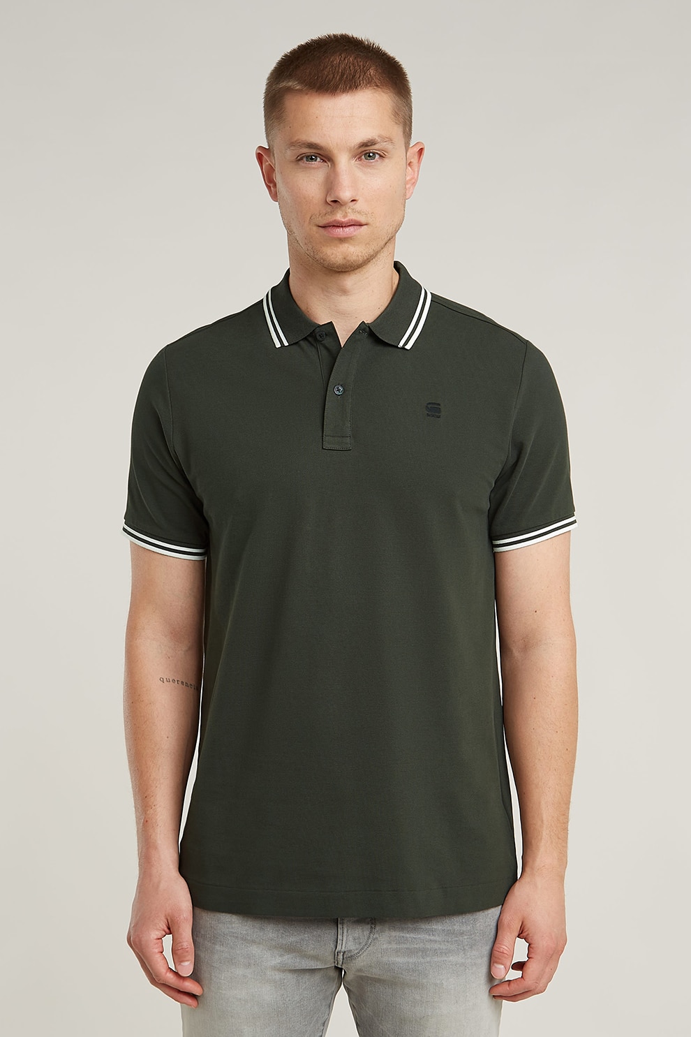 G-STAR, Tricou polo slim fit Dunda, Gri antracit, M