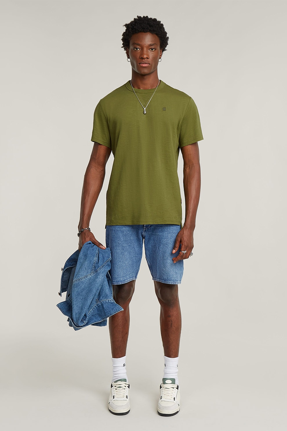 G-STAR, Blugi scurti cu aspect decolorat Dakota, Albastru, 36