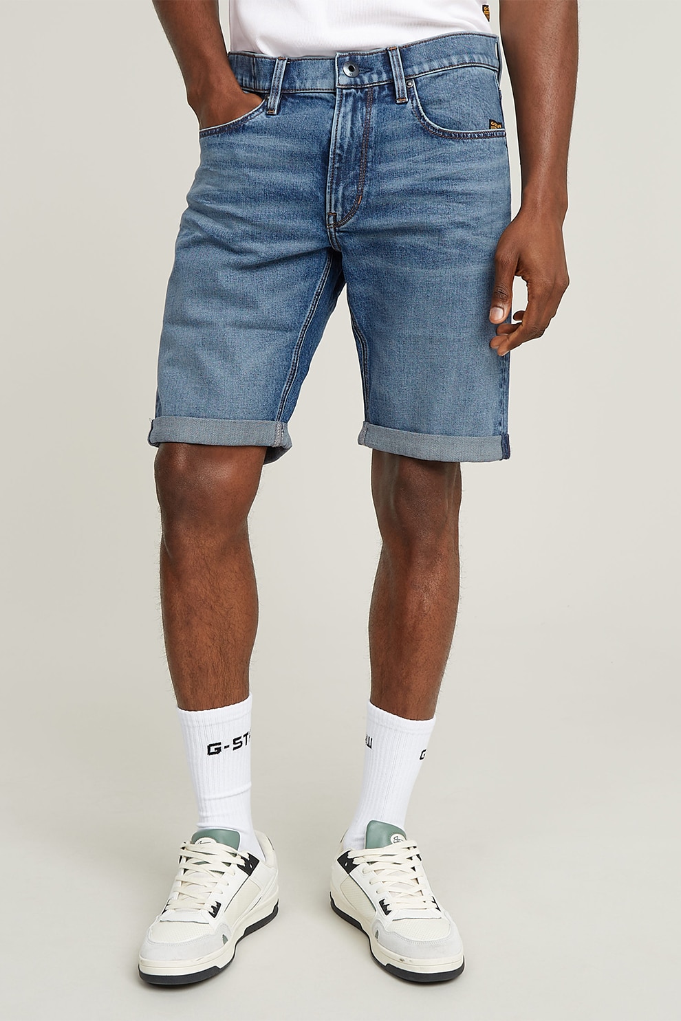 G-STAR, Bermude din denim Mosa, Albastru pastel, 33
