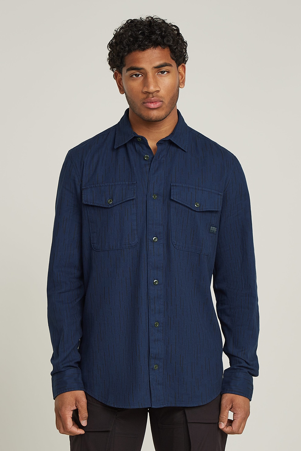 G-Star, Camasa cu buzunare pe piept, Bleumarin, L