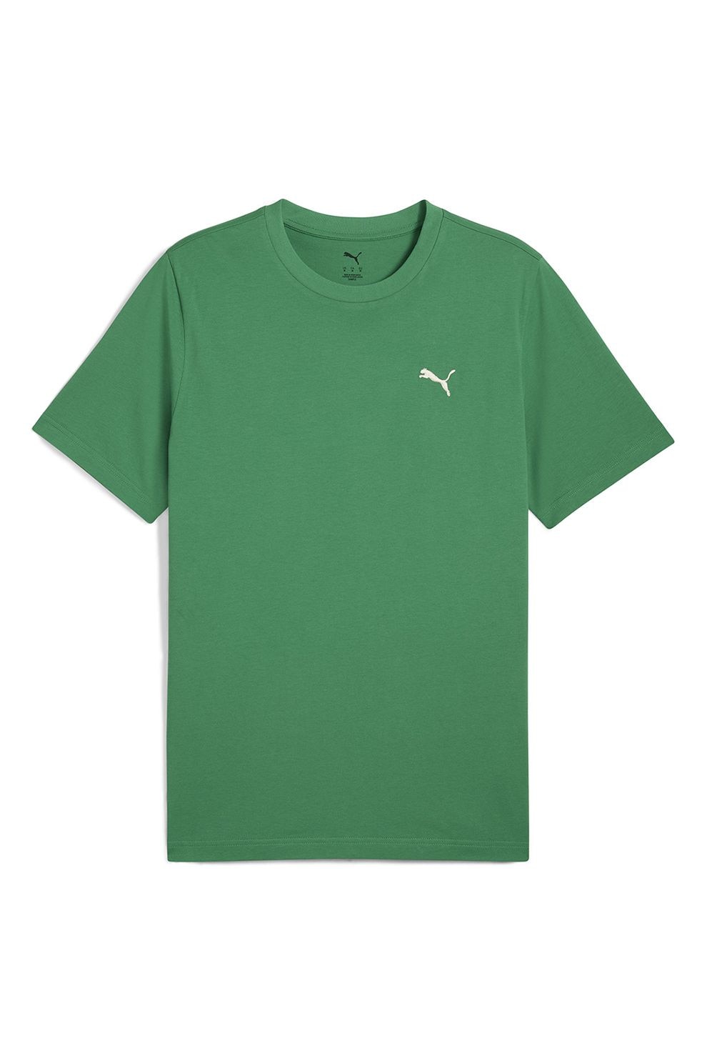 Puma, Tricou de bumbac cu decolteu la baza gatului, Verde, M