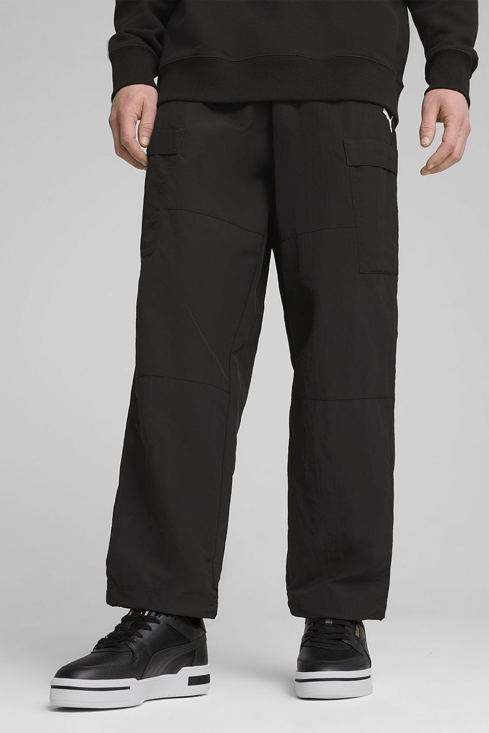 Puma, Pantaloni lejeri cu snur, Negru, M