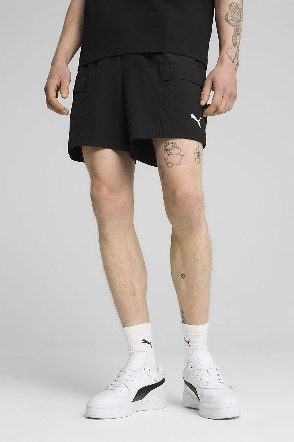 Puma, Pantaloni scurti cu buzunare laterale, Negru, S