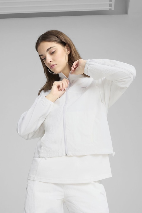 Puma, Jacheta cu fermoar si guler mediu, Alb optic