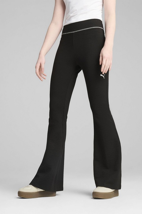 Puma, Colanti bootcut cu talie medie, Negru