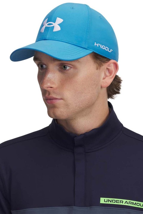 Under Armour, Sapca pentru golf cu velcro Golf96, Alb, Albastru glaciar