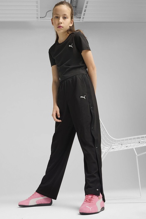 Puma, Pantaloni de trening relaxed-fit cu logo, Negru