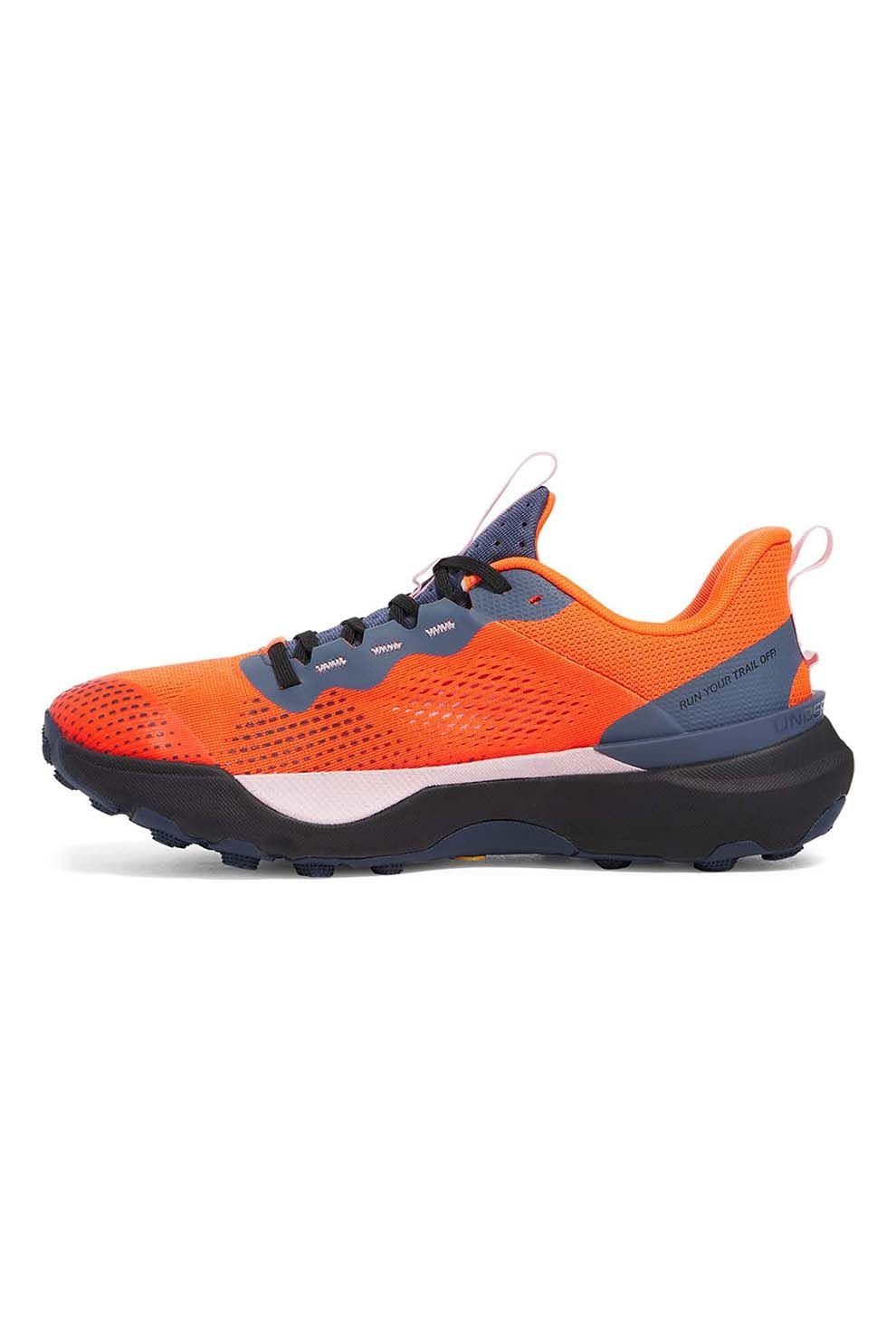 Under Armour, Infinite Pro, Pantofi pentru alergare pe teren accidentat, Portocaliu mandarina, Albastru petrol, 9.5