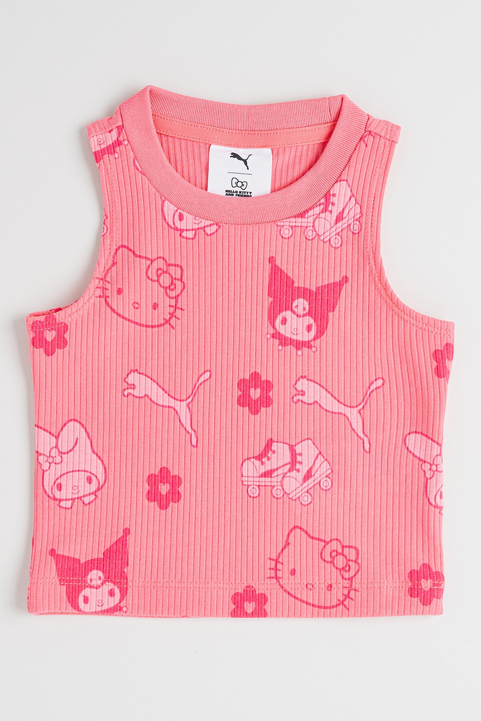 Puma, Top striat cu imprimeu Hello Kitty&Friends, Fucsia, 116 CM