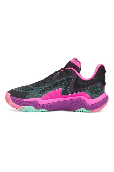 Under Armour, Pantofi pentru baschet Spawn 7, Negru/Roz, 43
