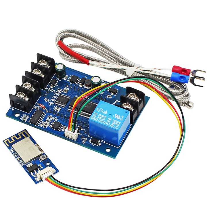 Wi-Fi termosztát digitális kijelzővel és K-típusú hőelem szondával, 999°C, hőmérsékletszabályozó XY-T04