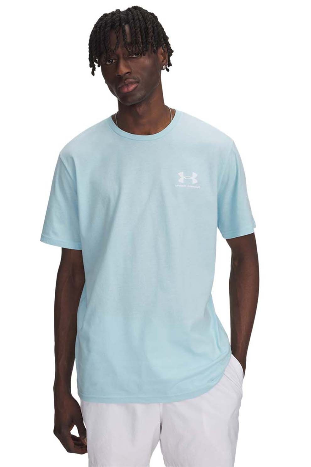 Under Armour, Tricou lejer Sportstyle, Alb, Albastru glaciar, S