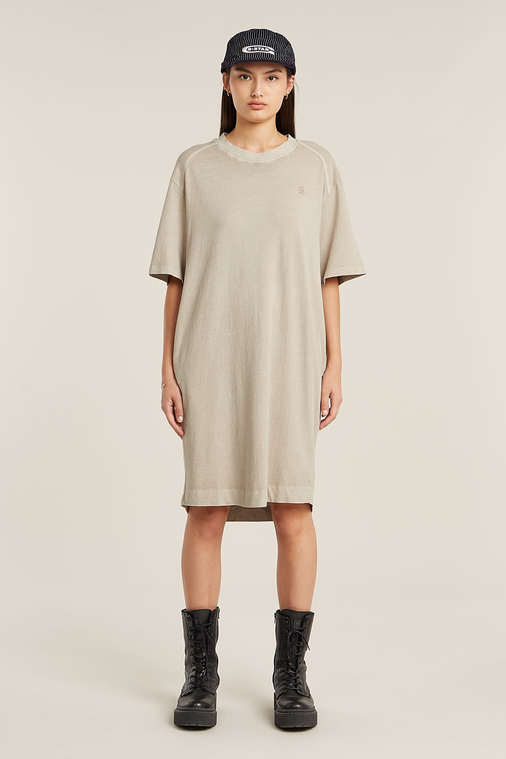 G-STAR, Rochie-tricou supradimensionata, Maro nisip, S