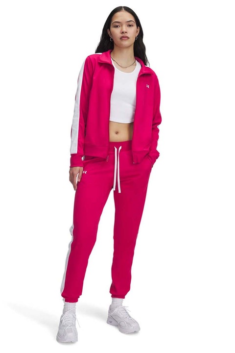 Under Armour, Trening cu fermoar Tricot, Alb, Fucsia, XS