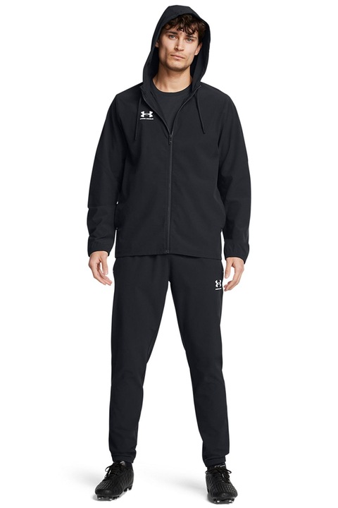 Under Armour, Футболен екип Challenger с качулка, Бял/Черен