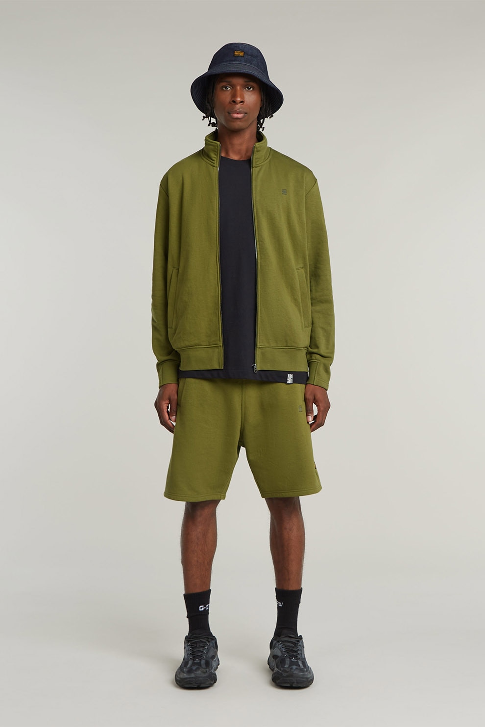 G-STAR, Bermude din amestec de bumbac organic, Verde, M