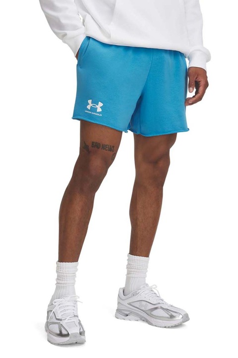 Under Armour, Фитнес шорти Rival, Бял/Ледено синьо