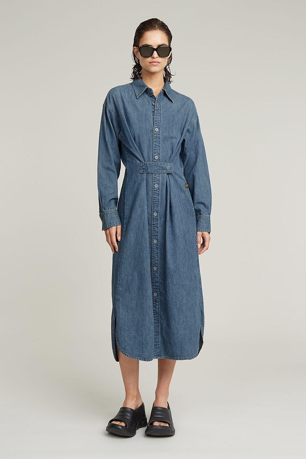 G-Star, Rochie maxi de denim, Albastru, M