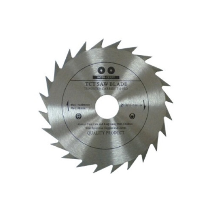 Disc de taiere Bass Polska, 125mm x 22mm, 24 dinti, pentru lemn