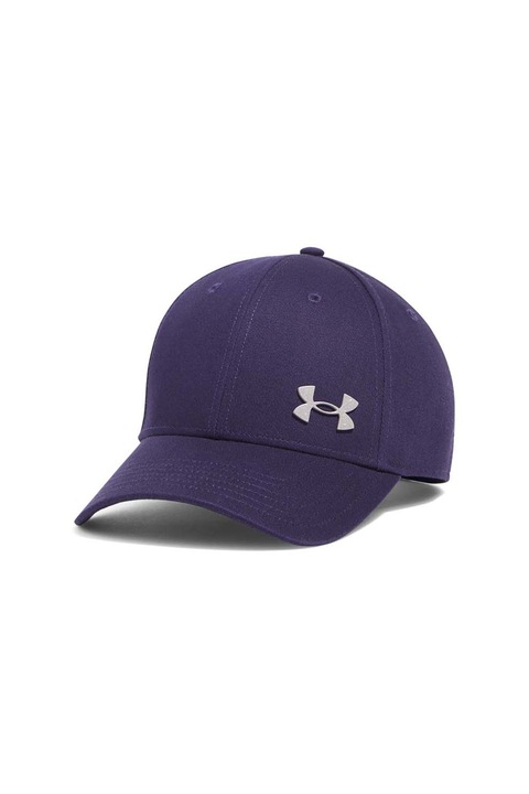 Under Armour, Баскетболна шапка от памук с лого, Тъмносин