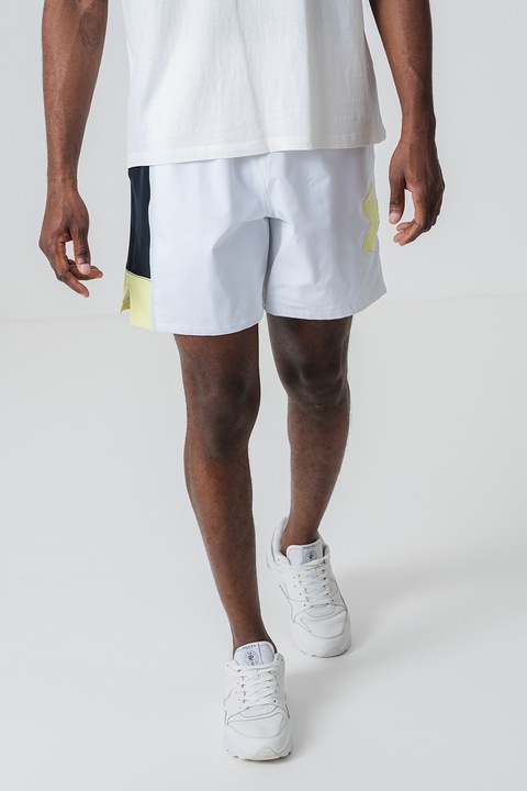 Under Armour, Zone 7 kosárlabda-rövidnadrág logóval, Fehér/Limezöld