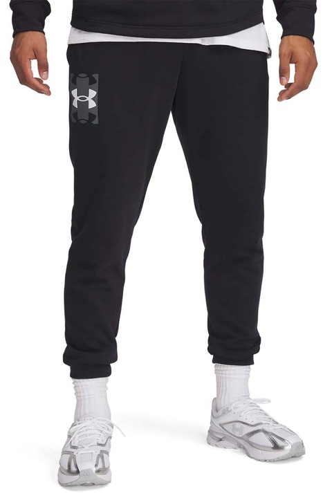 Under Armour, Logós pamuttartalmú sportnadrág, Fekete, 2XL