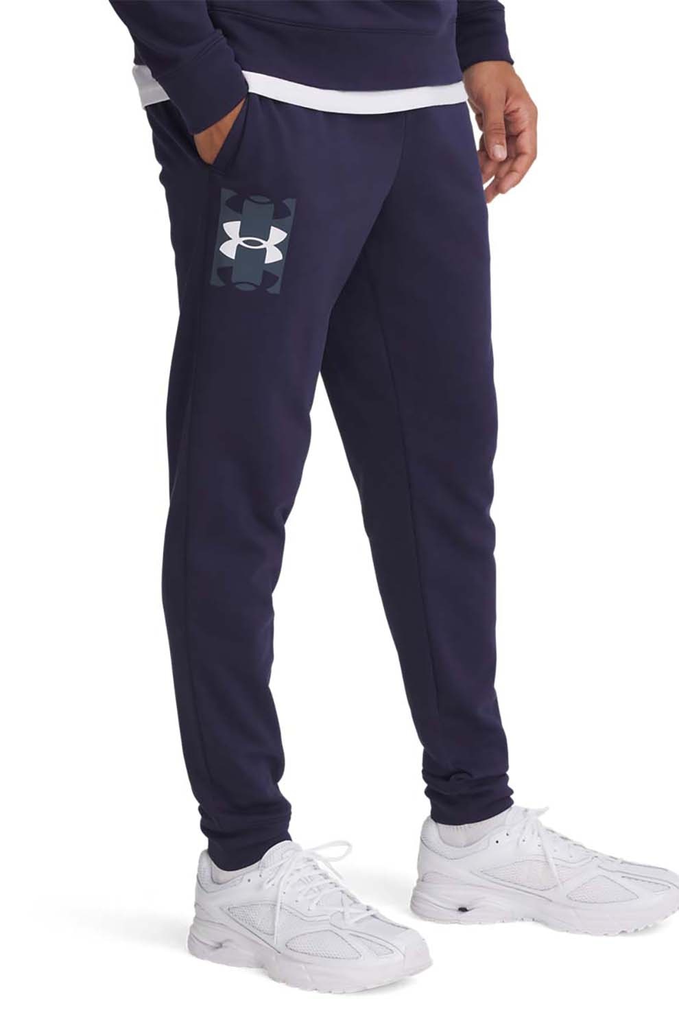 Under Armour, Pantaloni din amestec de bumbac cu logo pentru