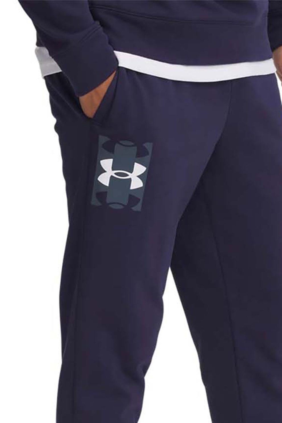 Under Armour, Pantaloni din amestec de bumbac cu logo pentru