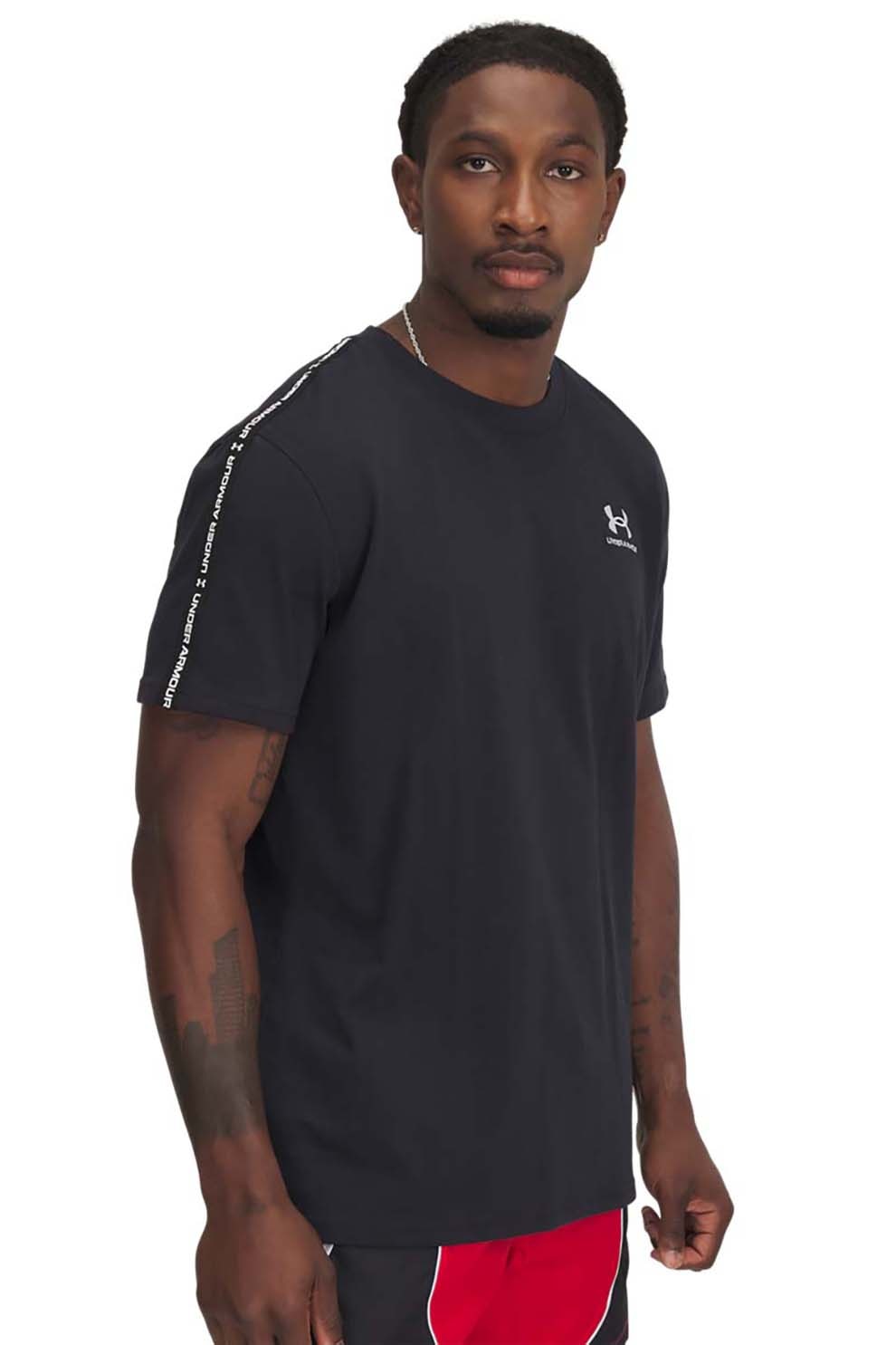 Under Armour, Tricou din amestec de bumbac logo Icon, Negru, M