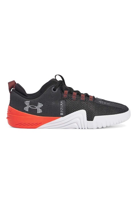 Under Armour, Pantofi Reign 6 din material textil pentru antrenament, Negru/Portocaliu