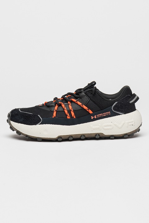 Under Armour, Спортни обувки Fat Tire Venture Pro с велур, Черен/Неоново оранжево