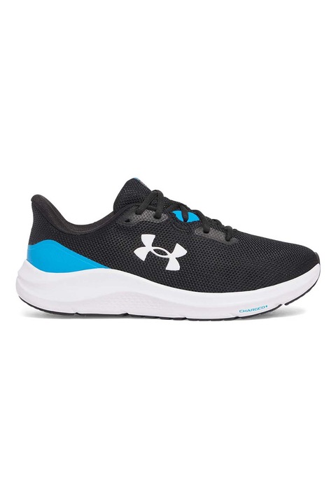 Under Armour, Pantofi din plasa, pentru alergare Charged Pursuit 4, Alb/Negru