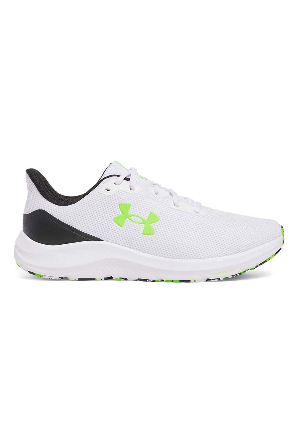 Under Armour, Pantofi din plasa, pentru alergare Charged Pursuit 4, Alb, Verde neon, 10